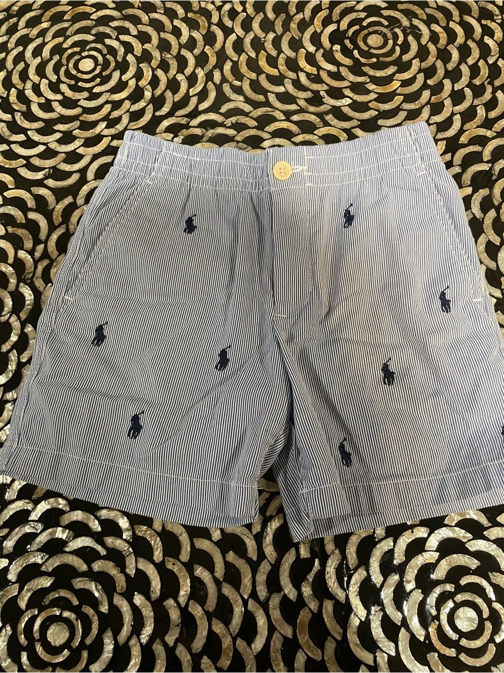 Polo by Ralph Lauren Navy Embroidered Pony Blue-White Striped Men’s Shorts